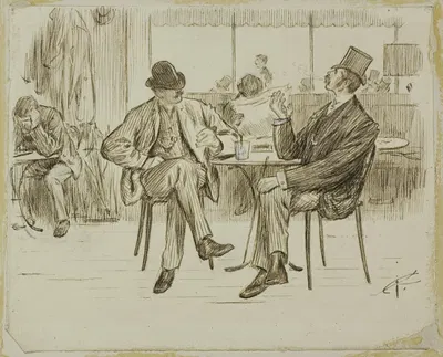 Café Scene by Charles Samuel Keene — digital art print download