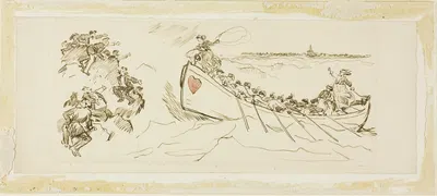 Life Boat Full of Women by Чарльз Самуэль Кин — digital art print download