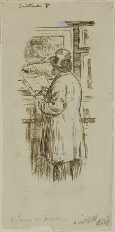 Man at Exhibition by Charles Samuel Keene — digital art print download