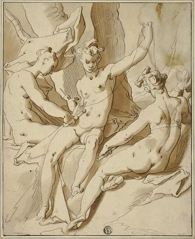 The Three Fates by Circle of Abraham Bloemaert, 1590-1600 — digital art print download