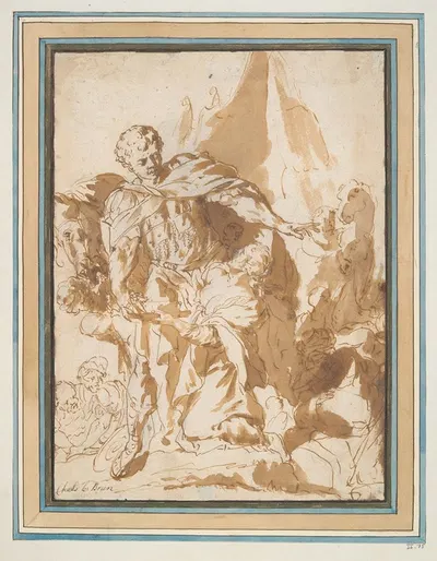 The Continence of Scipio by Круг Шарля Лебрена — digital art print download
