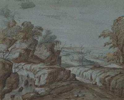 Rocky Landscape with View in Distance by Круг Гиллиса Нейца — digital art print download