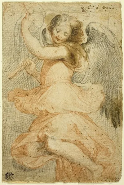 Angel Holding a Flute by Circle of Giuseppe Cesari, 1580 — digital art print download