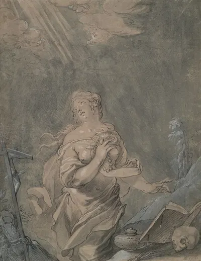 Saint Mary Magdalen in Prayer by Клод Меллан, 1621 — digital art print download