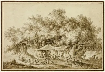 View of the Famous Chestnut Tree of Mount Etna, called Centum Cavalli by Клод-Луи Шателье, 1784 — digital art print download