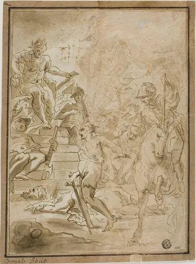 Beheading of Male Saint in Presence of Roman Ruler by Cornelis Schut — digital art print download