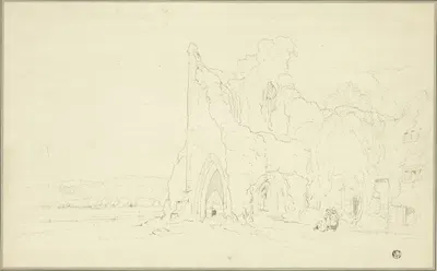 Landscape with Gothic Ruins by Корнелиус Варли — digital art print download