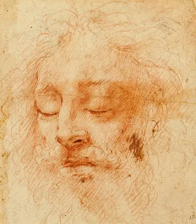 Head of a Sleeping Man by Корреджо — digital art print download