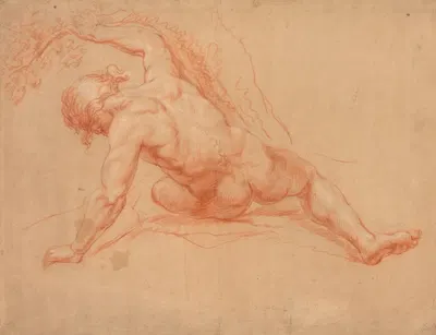 Male Nude Seen from Behind by Даниэль Мийтенс Младший — digital art print download