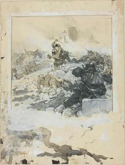Scene from the Suppression of the Paris Commune in May, 1871 by Даниэль Урабьета Вьерге, c. 1871 — digital art print download