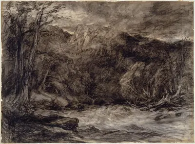 A Mountain Torrent by David Cox, c. 1850 — digital art print download