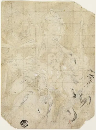 Holy Family with the Infant Saint John the Baptist by Denys Calvaert — digital art print download