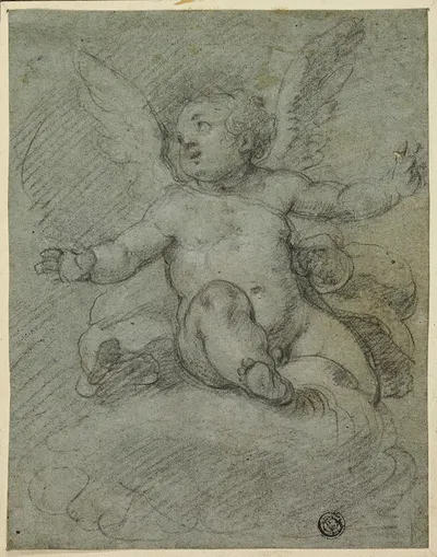 Putto Seated on Clouds by Denys Calvaert — digital art print download