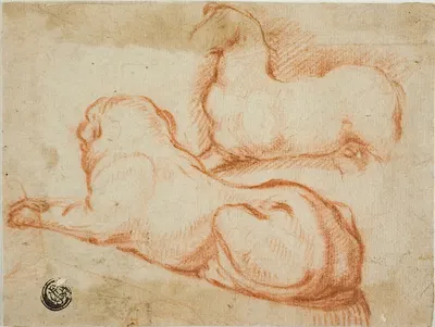 Sketch of Horse and Dog by Дирк Валькенбург — digital art print download