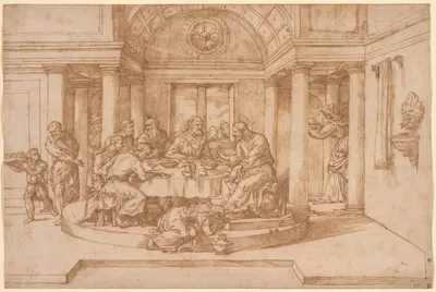 Christ in the House of Simon the Pharisee by Domenico Campagnola — digital art print download