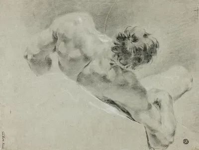 Male Nude Seen from the Back by Доменико Маджиотто — digital art print download
