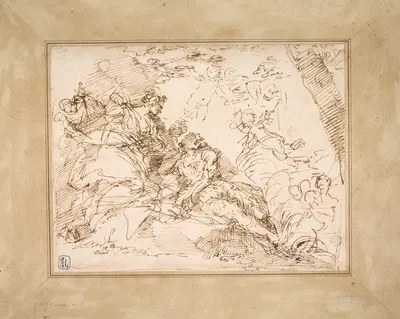 Rinaldo and Armida by Донато Крити, c. 1693 — digital art print download