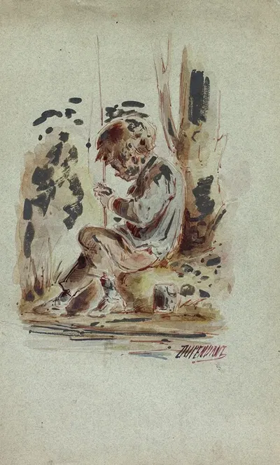 Boy Fishing by Dupenvant — digital art print download