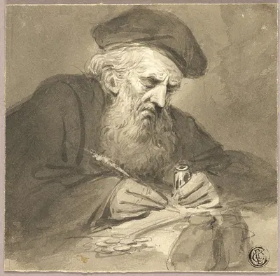 Bearded Scholar Writing by Эдвард Берд — digital art print download