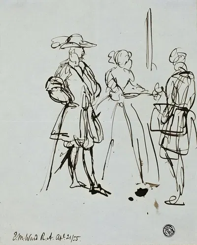 Three Figures by Edward Matthew Ward, 1855 — digital art print download