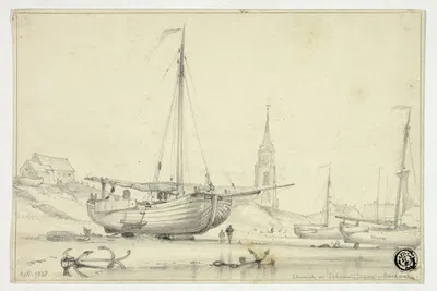 Church at Scheveningen by Эдвард Уильям Кук, 1838 — digital art print download
