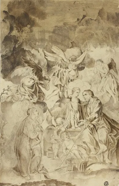 Beholding Vision of Christ Child and Saint Joseph by Эль Греко (Доменикос Теотокопулос) — digital art print download