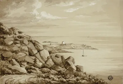 Dalkey Island by Элизабета Мюррей, 1843 — digital art print download