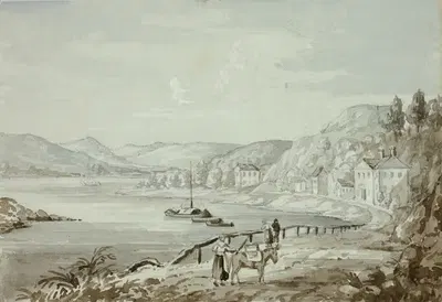 На Рейне by Элизабета Мюррей, 1841 — digital art print download