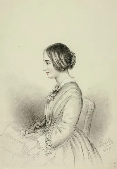 Portrait of Selina (Quin) Markham by Элизабета Мюррей, 1850 — digital art print download