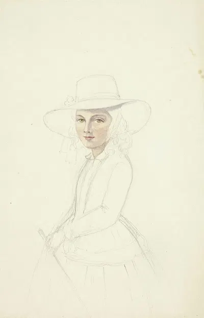 Portrait of Young Girl with Hat and Crop by Элизабета Мюррей — digital art print download
