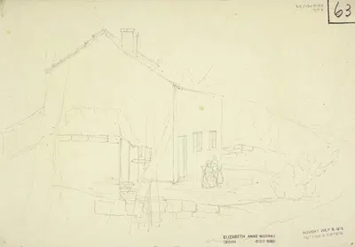 Sketch of House with Mother and Children by Элизабета Мюррей — digital art print download