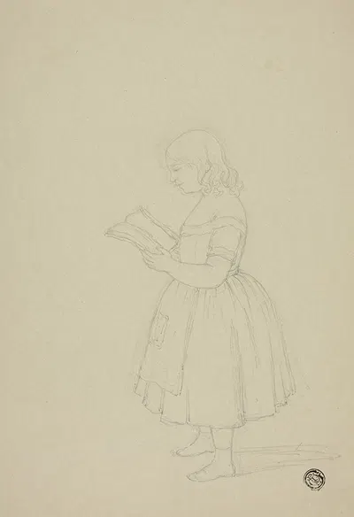Young Girl Reading by Элизабета Мюррей — digital art print download