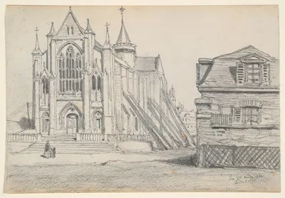 View of a Church by Émile Frédéric Nicolle, 1862 — digital art print download