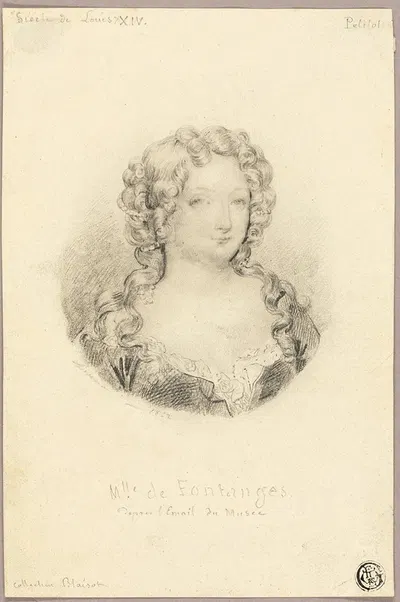 Medallion Portrait of Mlle de Fontanges by Южен Девериа, 1832 — digital art print download