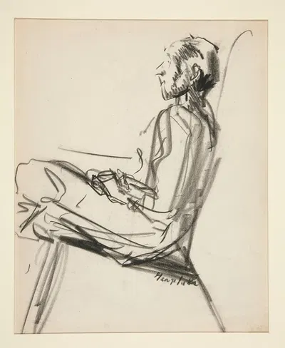 Seated Man by Джордж Лукс — digital art print download
