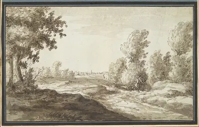 Landscape with Hunter and Dogs by Гиллис Нейтс — digital art print download
