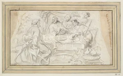 Christ and His Disciples at Emmaus by Godfried Maes — digital art print download