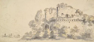 Italian Landscape with Ruins by Jean-Baptiste Lallemand — digital art print download