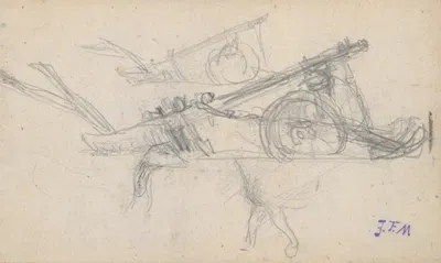 Wheeled Plow and Other Studies by Жан-Франсуа Миле — digital art print download