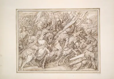 Battle Scene by Master of the Egmont Albums — digital art print download