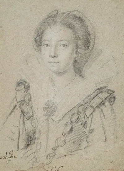 Portrait of a Young Lady of the House of Anjou by Ottavio Leoni, 1616 — digital art print download