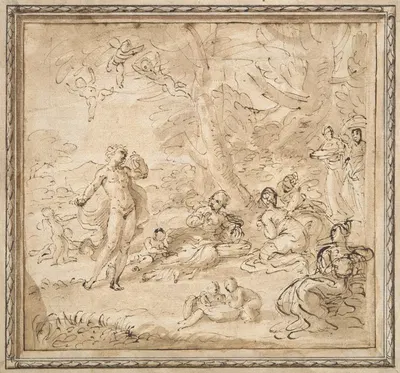 Apollo and Daphne by Пьер Франческо Мола — digital art print download