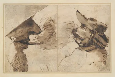 Caricatures of Two Male Heads by Пьер Франческо Мола — digital art print download