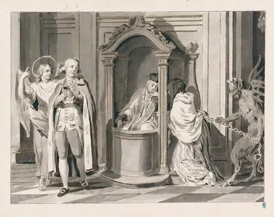 Confession or Penance from The Seven Sacraments by Pietro Antonio Novelli, 1769 — digital art print download