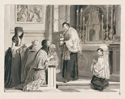 Holy Communion or The Eucharist from The Seven Sacraments by Pietro Antonio Novelli, 1769 — digital art print download