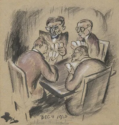 Card Game by Reginald Marsh, 1920 — digital art print download