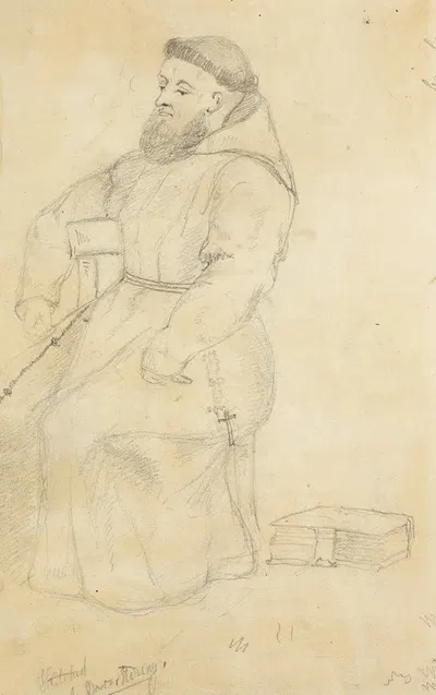 Seated Friar by Sir Edwin Henry Landseer, 1840 — digital art print download