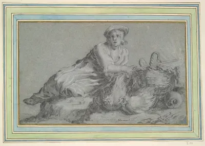 Boy with Two Hens and a Basket by After Abraham Bloemaert — digital art print download