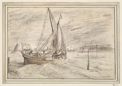 Boat Sailing in Stormy Weather early by Корнелис Клаэсз. ван Виринген — digital art print download