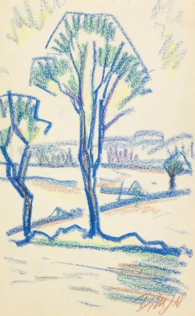 Landschaft mit Bäumen by Доротея Мецель-Йохансен, 1918 — digital art print download